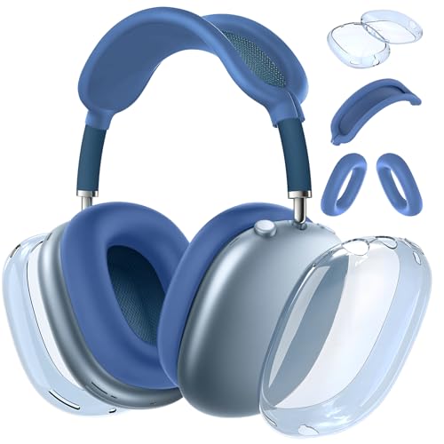 Amazon | Aiaabq 傷防止 AirPods Max ケースカバー ブルー TPUと